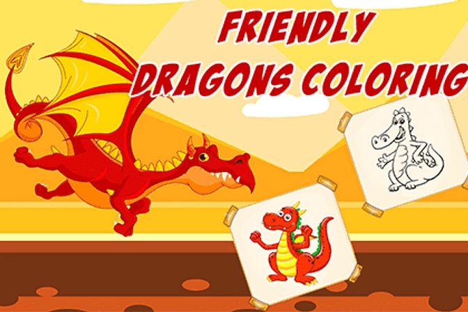 Friendly Dragons Coloring